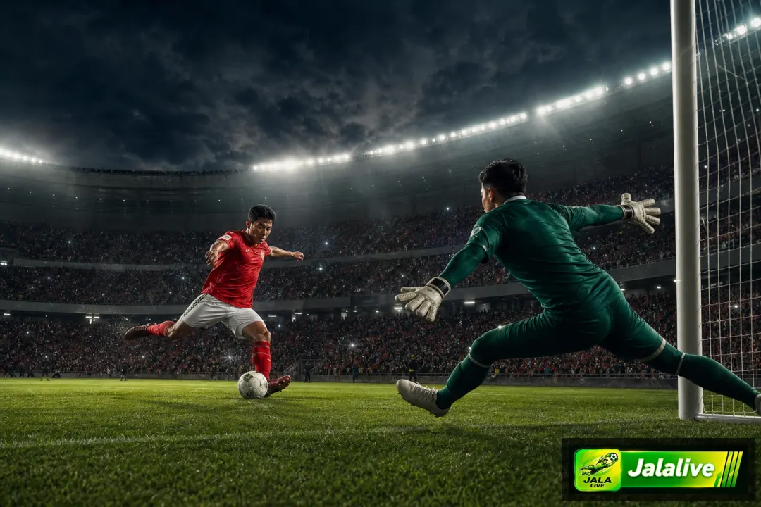 Ilustrasi editorial momen comeback dramatis dalam pertandingan sepak bola